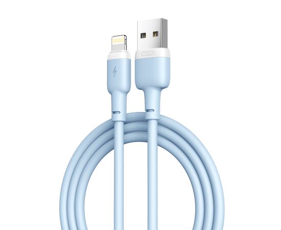 Дата кабель USB 2.0 AM to Lightning 1.0m 2.1A silicone blue XO (NB208-L-1-BL)