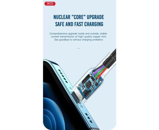 Дата кабель USB 2.0 AM to Lightning 1.0m 2.1A silicone green XO (NB208-L-1-GR), изображение 2 Дата кабель USB 2.0 AM to Lightning 1.0m 2.1A silicone green XO (NB208-L-1-GR), изображение 2