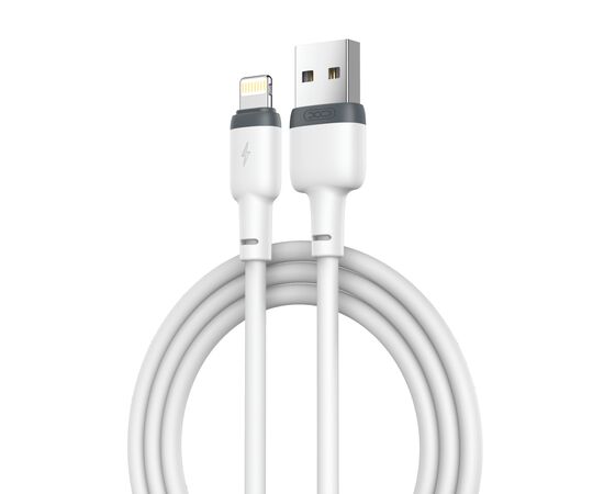 Дата кабель USB 2.0 AM to Lightning 1.0m 2.1A silicone white XO (NB208-L-1-WH)