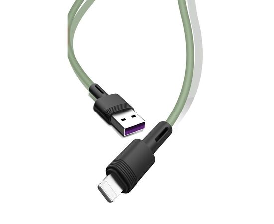 Дата кабель USB 2.0 AM to Lightning 1.0m 5A green XO (NB166-L-1-GR), изображение 2 Дата кабель USB 2.0 AM to Lightning 1.0m 5A green XO (NB166-L-1-GR), изображение 2