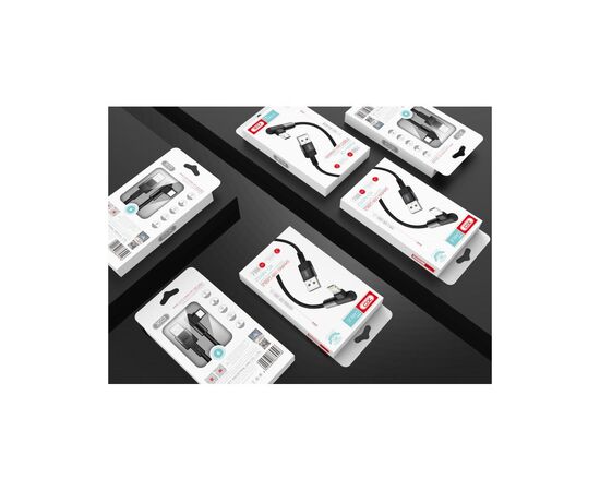 Дата кабель USB 2.0 AM to Micro 5P 1.0m 2.4A 90° corner white XO (NB152-M-1-WH), изображение 2