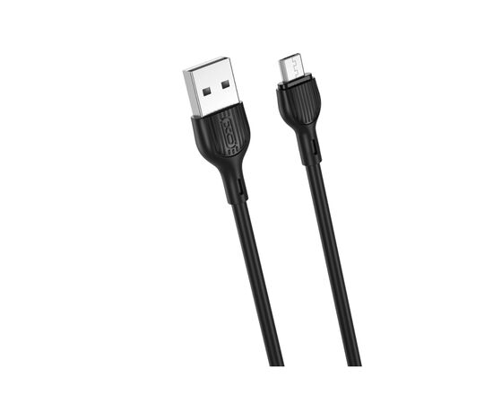 Дата кабель USB 2.0 AM to Micro 5P 1.0m 2.1A black XO (NB200-M-BK)
