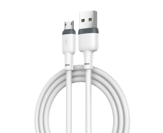 Дата кабель USB 2.0 AM to Micro 5P 1.0m 2.1A silicone white XO (NB208-M-WH)