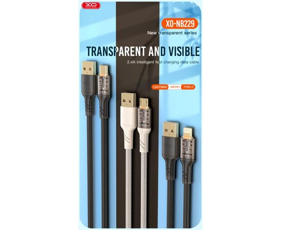 Дата кабель USB 2.0 AM to Micro 5P 1.0m 2.4A black XO (NB229-M-1-BK), изображение 2