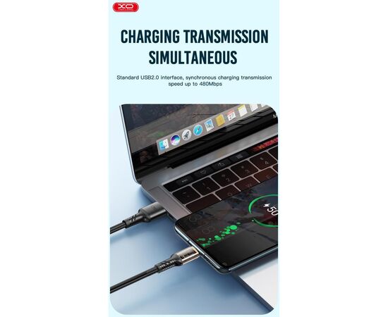 Дата кабель USB 2.0 AM to Micro 5P 1.0m 2.4A black XO (NB229-M-1-BK), изображение 3