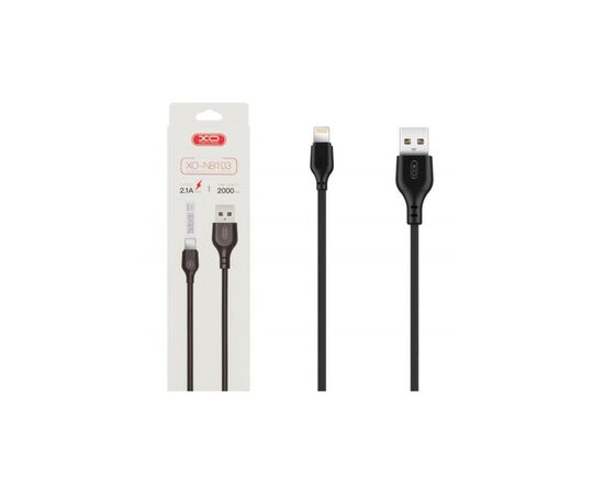 Дата кабель USB 2.0 AM to Lightning 2.0m 2.1A black XO (XO-NB-103-L-2-BK), изображение 3