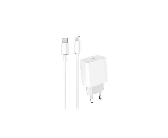 Зарядний пристрій Denmen USB-C PD20W 3.6A + cable USB-C to USB-C white (DM-DC06T-WH)