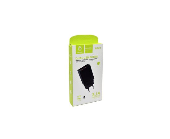 Зарядное устройство Denmen 2xUSB 2.1A black (DC02-BK), изображение 3 Зарядное устройство Denmen 2xUSB 2.1A black (DC02-BK), изображение 3