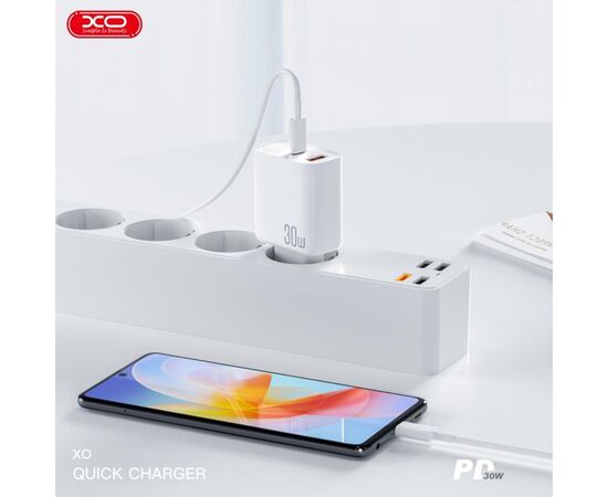 Зарядний пристрій XO 1xUSB-C PD30W + 1xUSB QC3.0 (XO-QC16), зображення 3 Зарядний пристрій XO 1xUSB-C PD30W + 1xUSB QC3.0 (XO-QC16), зображення 3