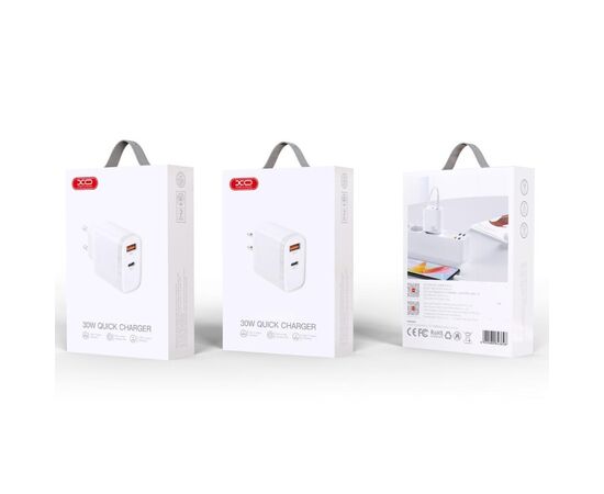 Зарядний пристрій XO 1xUSB-C PD30W + 1xUSB QC3.0 (XO-QC16), зображення 4 Зарядний пристрій XO 1xUSB-C PD30W + 1xUSB QC3.0 (XO-QC16), зображення 4
