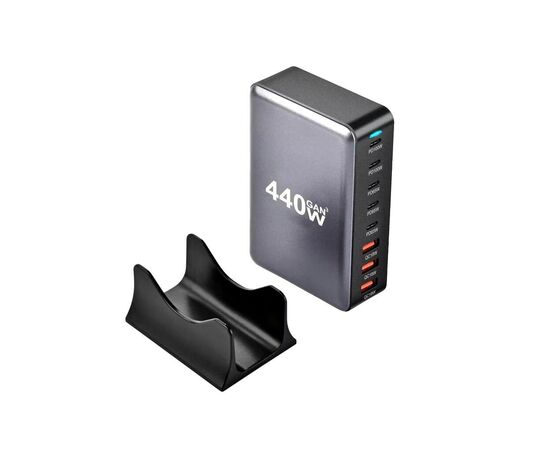 Зарядное устройство XoKo 2xUSB-С PD100W + 3xUSB-С PD65W + 3xUSB QC18W 440W GaN (QC-400), изображение 3