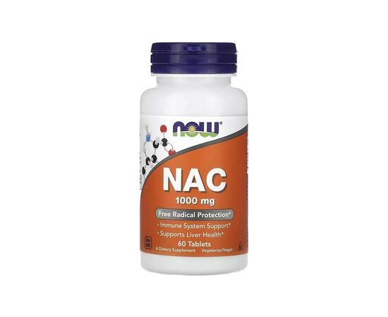 Витаминно-минеральный комплекс Now Foods NAC (N-Ацетил-L-Цистеин), 1000 мг, NAC, 60 таблеток (NF0184)