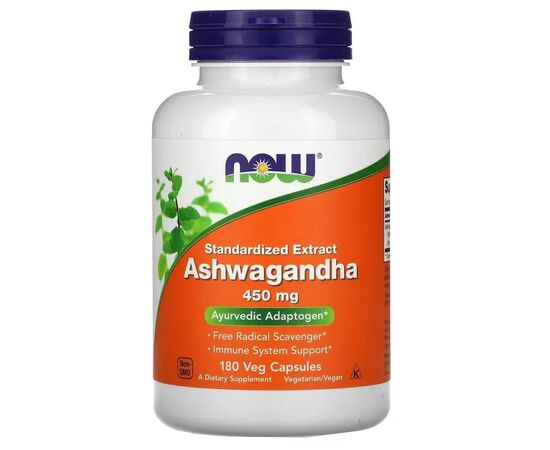 Витаминно-минеральный комплекс Now Foods Ашваганда, 450 мг, Ashwagandha, 180 вегетарианских капсул (NF4593)