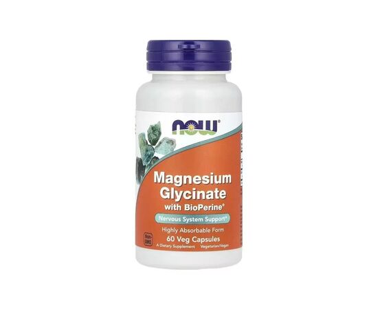 Витаминно-минеральный комплекс Now Foods Глицинат магния с биоперином, 200 мг, Magnesium Glycinate With BioPerine, (NF1284)