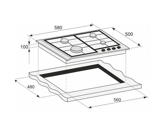Варочная поверхность PRIME Technics PGH 50023 FIXC, изображение 4 Варочная поверхность PRIME Technics PGH 50023 FIXC, изображение 4