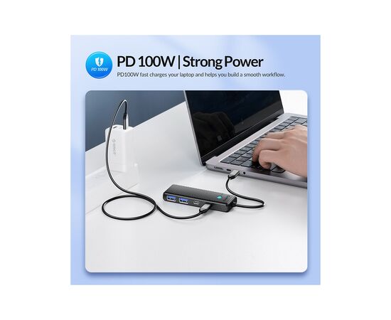 Концентратор Orico USB-C to 2xUSB-C + 2xUSB3.0 (CA914210), изображение 3 Концентратор Orico USB-C to 2xUSB-C + 2xUSB3.0 (CA914210), изображение 3