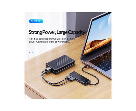Концентратор Orico USB-C to 2xUSB-C + 2xUSB3.0 (CA914210), изображение 5 Концентратор Orico USB-C to 2xUSB-C + 2xUSB3.0 (CA914210), изображение 5