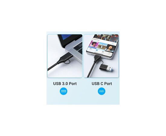 Концентратор XoKo USB-C 5-in-1 USB 3.0 + USB 2.0 + SD/TF + RJ45 100Mbps silver (XK-AC-350), изображение 4 Концентратор XoKo USB-C 5-in-1 USB 3.0 + USB 2.0 + SD/TF + RJ45 100Mbps silver (XK-AC-350), изображение 4