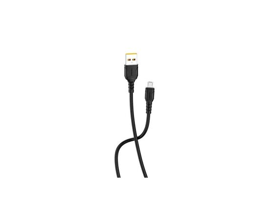 Дата кабель USB 2.0 AM to Micro 5P 1.0m 2.4A silicone black Denmen (D06V-BK)
