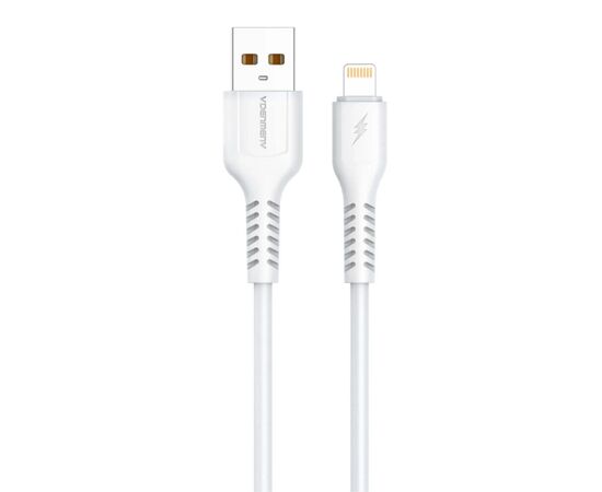 Дата кабель USB 2.0 AM to Lightning 1.0m 2.4A silicone white Denmen (DM-D42L-WH)