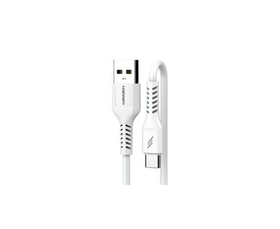 Дата кабель USB 2.0 AM to USB-C 1.0m 2.4A silicone white Denmen (DM-D42T-WH), зображення 2 Дата кабель USB 2.0 AM to USB-C 1.0m 2.4A silicone white Denmen (DM-D42T-WH), зображення 2
