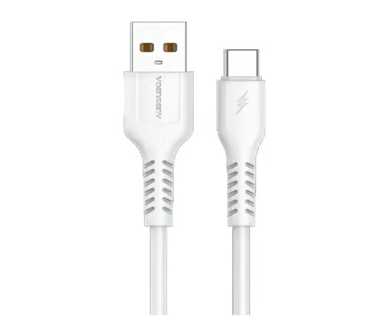 Дата кабель USB 2.0 AM to USB-C 1.0m 2.4A silicone white Denmen (DM-D42T-WH)
