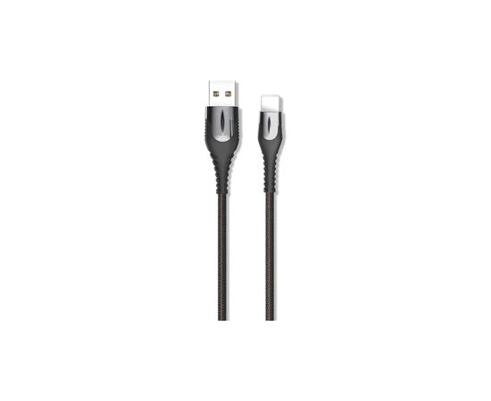 Дата кабель USB 2.0 AM to Lightning 1.0m 2A zinc alloy black XO (NB138-L-1-BK)