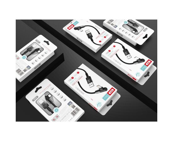Дата кабель USB 2.0 AM to Lightning 1.0m 2.4A 90° corner white XO (NB152-L-1-WH), изображение 3 Дата кабель USB 2.0 AM to Lightning 1.0m 2.4A 90° corner white XO (NB152-L-1-WH), изображение 3