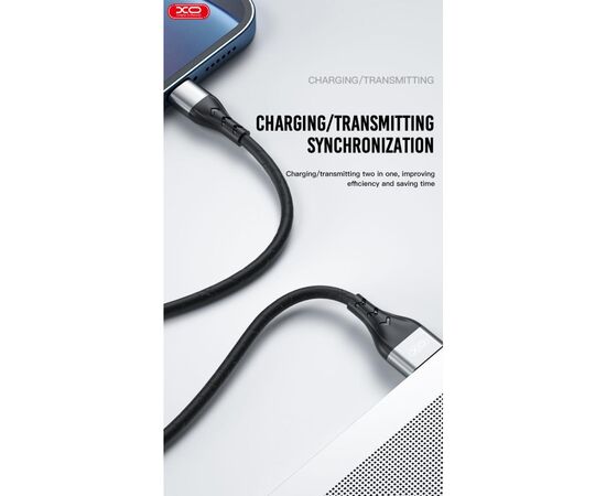 Дата кабель USB 2.0 AM to Lightning 1.0m 2.4A double-side grey XO (NB188-L-1-GR), изображение 3