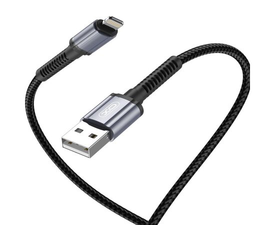 Дата кабель USB 2.0 AM to Lightning 1.0m 2.4A black XO (NB215-L-1-BK), зображення 2