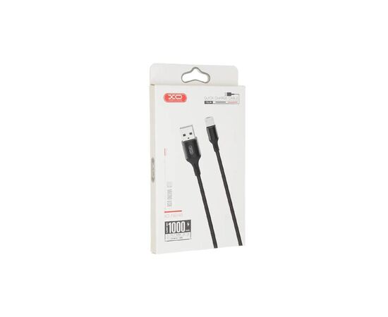 Дата кабель USB 2.0 AM to Micro 5P 1.0m 2.4A braided black XO (NB143-M1-BK), изображение 2