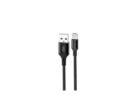 Дата кабель USB 2.0 AM to Micro 5P 1.0m 2.4A braided black XO (NB143-M1-BK)