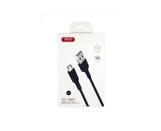 Дата кабель USB 2.0 AM to Micro 5P 1.0m 2.1A black XO (NB51-M-1-BK), изображение 4 Дата кабель USB 2.0 AM to Micro 5P 1.0m 2.1A black XO (NB51-M-1-BK), изображение 4