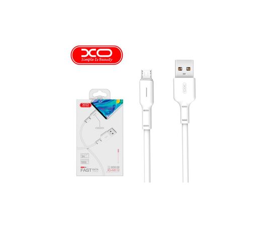 Дата кабель USB 2.0 AM to Micro 5P 1.0m 3A white XO (NB112-M-WH), изображение 3 Дата кабель USB 2.0 AM to Micro 5P 1.0m 3A white XO (NB112-M-WH), изображение 3