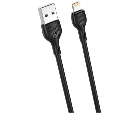 Дата кабель USB 2.0 AM to Lightning 1.0m 2.1A black XO (XO-NB200-L-1-BK), изображение 2 Дата кабель USB 2.0 AM to Lightning 1.0m 2.1A black XO (XO-NB200-L-1-BK), изображение 2
