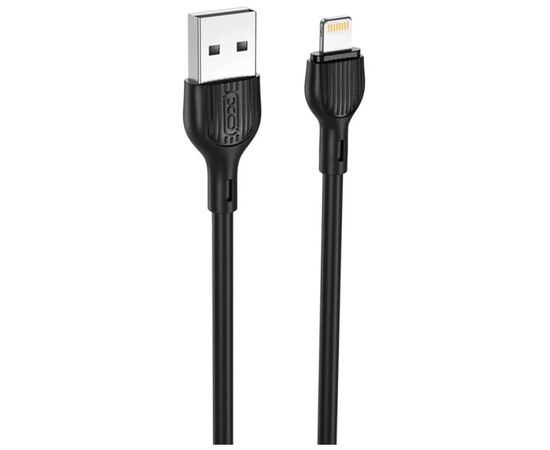 Дата кабель USB 2.0 AM to Lightning 1.0m 2.1A black XO (XO-NB200-L-1-BK)
