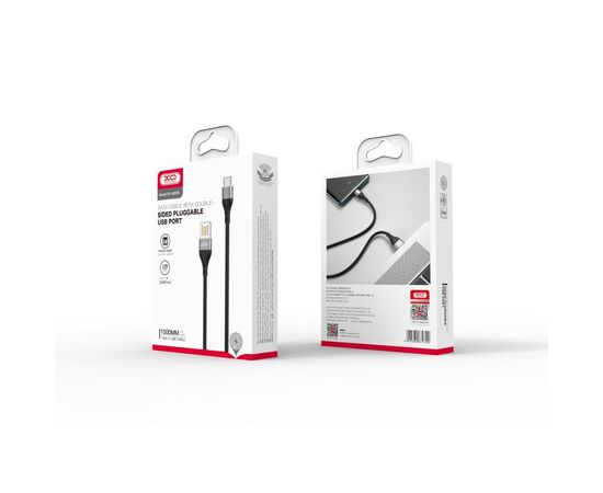 Дата кабель USB 2.0 AM to USB-C 1.0m 2.1A double-side grey XO (NB188-TC-1-GR), изображение 3 Дата кабель USB 2.0 AM to USB-C 1.0m 2.1A double-side grey XO (NB188-TC-1-GR), изображение 3