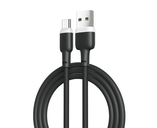 Дата кабель USB 2.0 AM to USB-C 1.0m 2.1A silicone black XO (NB208-TC-1-BK)