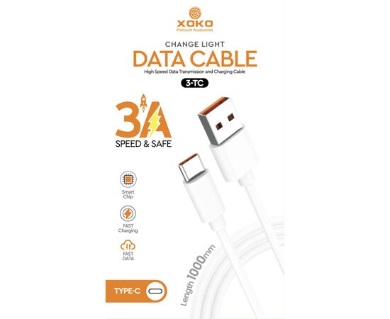 Дата кабель USB 2.0 AM to USB-C 3A XoKo (XK-3-TC), изображение 4