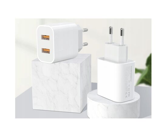 Зарядний пристрій Denmen 2xUSB 2.4A white (DM-DC05-WH), зображення 6 Зарядний пристрій Denmen 2xUSB 2.4A white (DM-DC05-WH), зображення 6