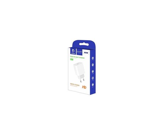 Зарядний пристрій Denmen USB-C PD20W 3.6A white (DM-DC06-WH), зображення 2 Зарядний пристрій Denmen USB-C PD20W 3.6A white (DM-DC06-WH), зображення 2