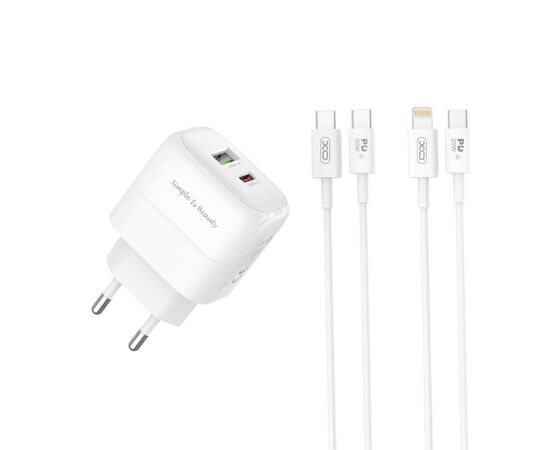 Зарядний пристрій XO 1xUSB QC3.0 + 1xUSB-C PD20W (XO-QC37), зображення 3 Зарядний пристрій XO 1xUSB QC3.0 + 1xUSB-C PD20W (XO-QC37), зображення 3