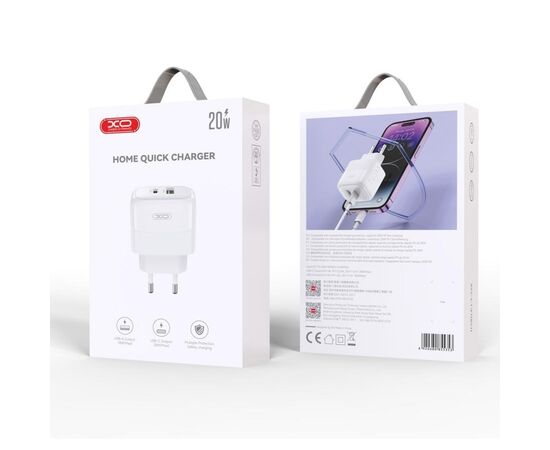 Зарядний пристрій XO 1xUSB QC3.0 + 1xUSB-C PD20W (XO-QC37), зображення 4 Зарядний пристрій XO 1xUSB QC3.0 + 1xUSB-C PD20W (XO-QC37), зображення 4