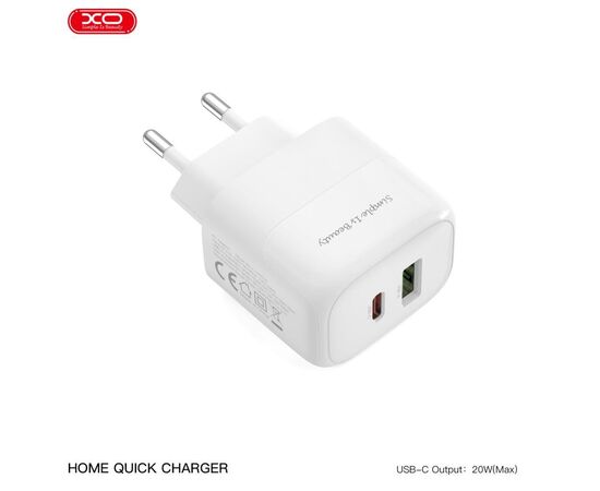 Зарядний пристрій XO 1xUSB QC3.0 + 1xUSB-C PD20W (XO-QC37), зображення 6 Зарядний пристрій XO 1xUSB QC3.0 + 1xUSB-C PD20W (XO-QC37), зображення 6