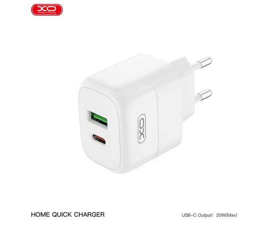 Зарядний пристрій XO 1xUSB QC3.0 + 1xUSB-C PD20W (XO-QC37), зображення 7 Зарядний пристрій XO 1xUSB QC3.0 + 1xUSB-C PD20W (XO-QC37), зображення 7