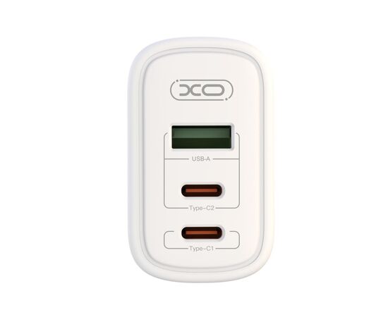 Зарядний пристрій XO 2xUSB-C PD65W + 1xUSB 45W white (СE04-WH), зображення 2 Зарядний пристрій XO 2xUSB-C PD65W + 1xUSB 45W white (СE04-WH), зображення 2