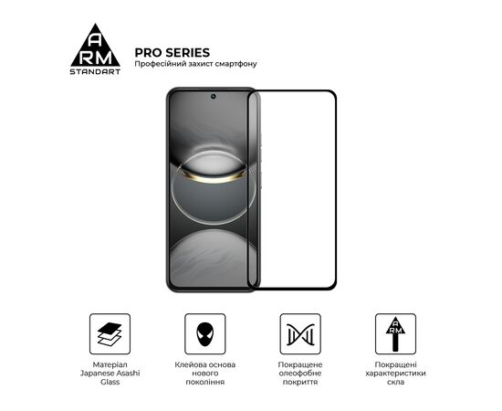 Стекло защитное Armorstandart Pro Tecno Spark 30 Pro 4G (KL7) Black (ARM83308), изображение 2 Стекло защитное Armorstandart Pro Tecno Spark 30 Pro 4G (KL7) Black (ARM83308), изображение 2