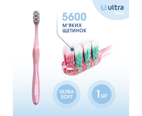 Зубная щетка Fesco Ultra Multi Brush Soft Розовая (4820204702090), изображение 3 Зубная щетка Fesco Ultra Multi Brush Soft Розовая (4820204702090), изображение 3
