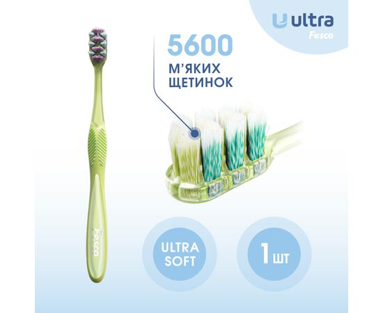 Зубная щетка Fesco Ultra Multi Brush Soft Салатовая (4820204702113), изображение 3 Зубная щетка Fesco Ultra Multi Brush Soft Салатовая (4820204702113), изображение 3