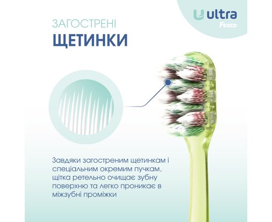 Зубная щетка Fesco Ultra Multi Brush Soft Салатовая (4820204702113), изображение 4 Зубная щетка Fesco Ultra Multi Brush Soft Салатовая (4820204702113), изображение 4